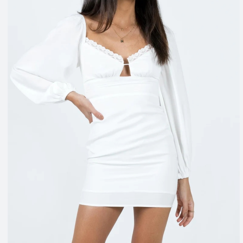 Princess Polly First Move Mini Bodycon Dress Balloon Sleeves Angel Whimsyl